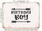 DECORATIVE METAL SIGN - Birthday Boy - 6 - Vintage Rusty Look